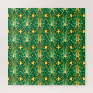 Quebra-cabeça Oriental Elegance: Wallpaper Art Deco