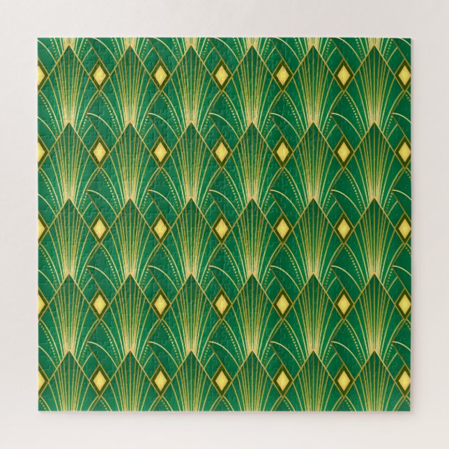 Quebra-cabeça Oriental Elegance: Wallpaper Art Deco (Vertical)