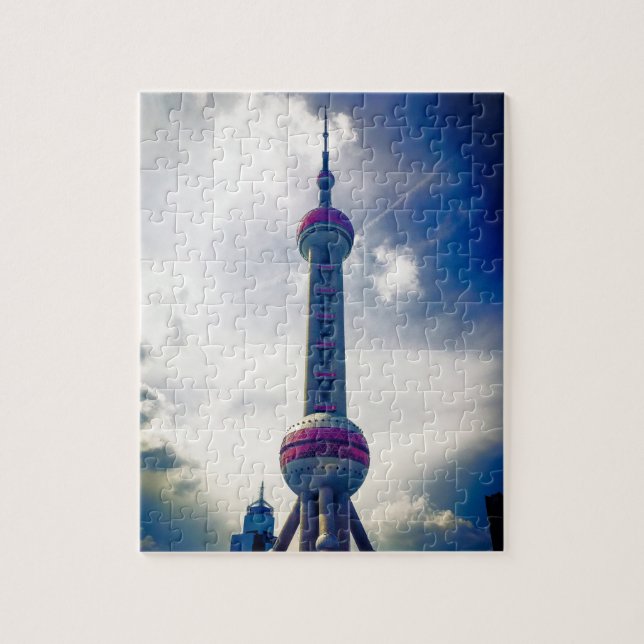 Quebra-cabeça Oriental Pearl Tower - Xangai - 8x10 polegadas (Vertical)