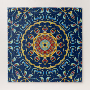 Quebra-cabeça Oriental Watercolor Floral Mandala