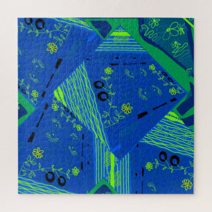 Quebra-cabeça Origami Chintz (L) Azul Verde