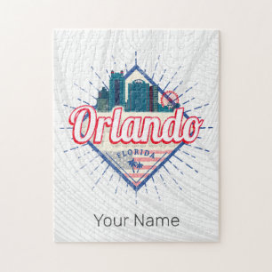 Quebra-cabeça Orlando Florida EUA Skyline Vintage EUA
