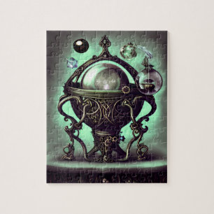 Quebra-cabeça Ornamentado Cauldron com esfera e órbitas de crist