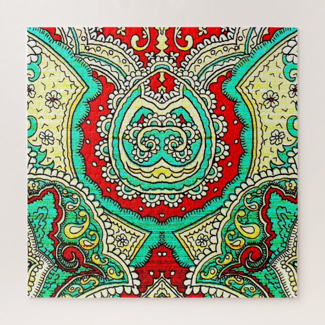 Quebra-cabeça Ornamento arabesco neon: estilo 80. (Vertical)