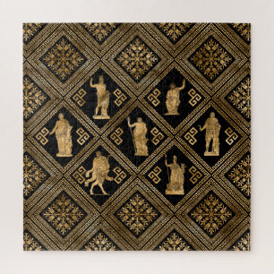 Quebra-cabeça Ornamento de Deidades Gregas e Chave Meander