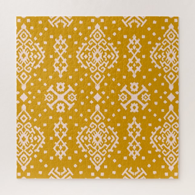 Quebra-cabeça Ornamento folclórico Ikat - textura étnica. (Vertical)