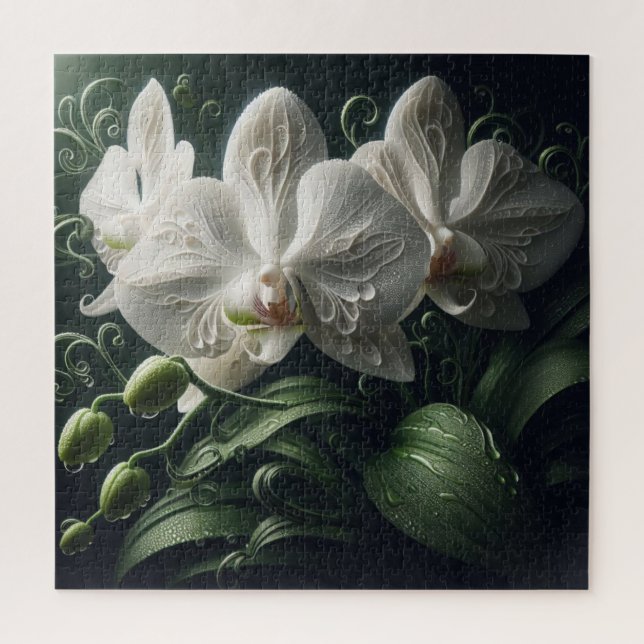 Quebra-cabeça Orquídea Branca (Vertical)