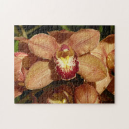 Quebra-cabeça Orquídeas de pêssego com Raindrops Floral