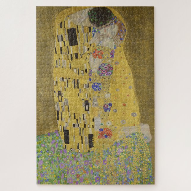 Quebra-cabeça Os amantes beijando o abraço de Gustav Klimt (Vertical)