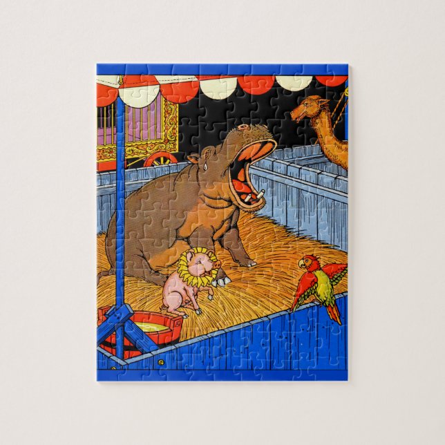 Quebra-cabeça os anos 30 hippopotamus e amigos de grito (Vertical)