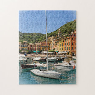 Quebra-cabeça Os Barcos de Portofino, Itália - 11 x 14 polegada