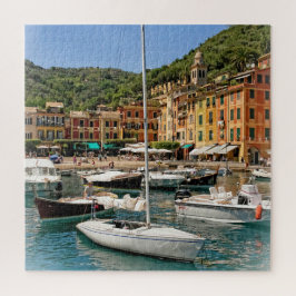 Quebra-cabeça Os Barcos de Portofino, Itália - 20 x 20 polegadas