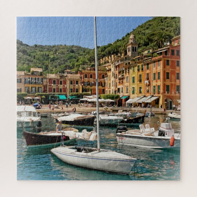 Quebra-cabeça Os Barcos de Portofino, Itália - 20 x 20 polegadas (Vertical)