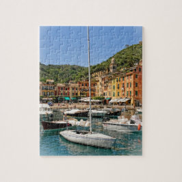 Quebra-cabeça Os Barcos de Portofino, Itália - 8x10 polegadas