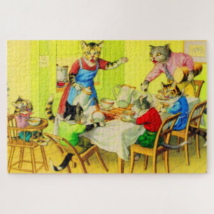 Quebra-cabeça Os gatos Alfred Mainzer Jantam desastre
