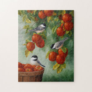 Quebra-cabeça Os pássaros Apple do Chickadee colhem