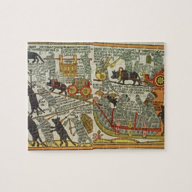 Quebra-cabeça Os ratos enterram o gato, russo, fim do século (Horizontal)