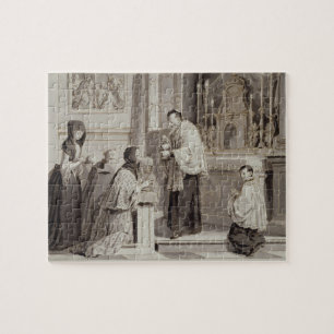 Quebra-cabeça Os sete sacramentos: Comunhão, 1779 (caneta,