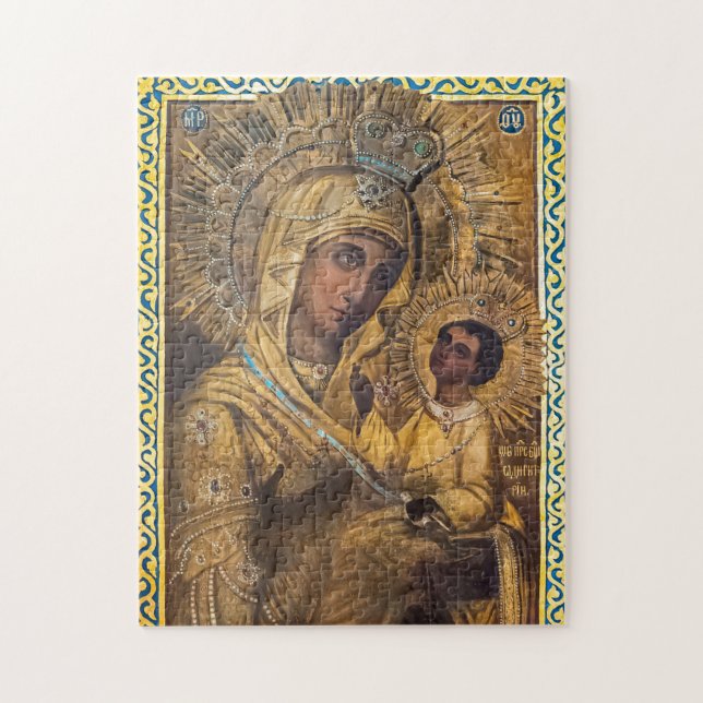 Quebra-cabeça Os Theotokos e o Ícone Ortodoxo Filho Cristo (Vertical)