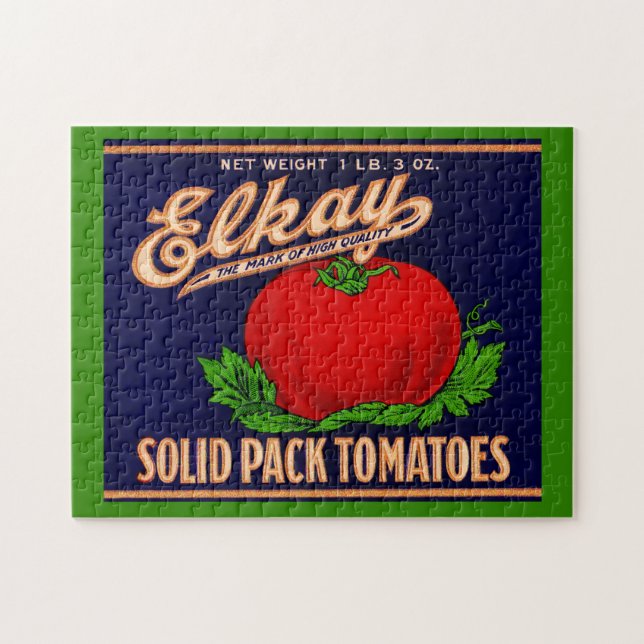 Quebra-cabeça Os tomates "pacote sólido" Elkay dos anos 30 podem (Horizontal)