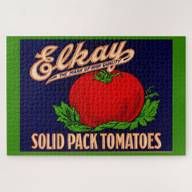 Quebra-cabeça Os tomates "pacote sólido" Elkay dos anos 30 podem (Horizontal)