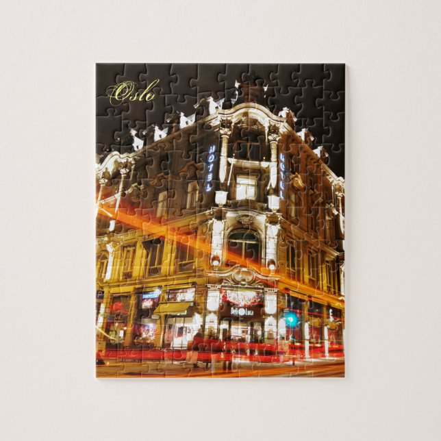 Quebra-cabeça Oslo, Noruega na noite (Vertical)