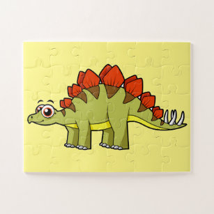 Quebra-cabeça Ótima Ilustração De Um Dinossauro De Estegossauro.
