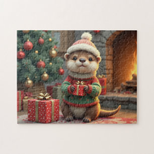 Quebra-cabeça Otter Natal