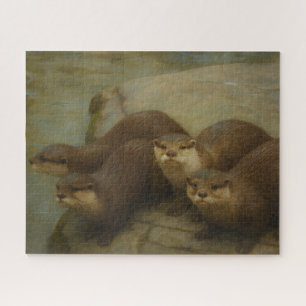Quebra-cabeça Otter Quartet - Impressão de Arte sobre a Vida Sel