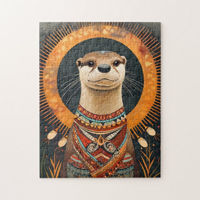 Quebra-cabeça Otter Totem – Playful Deco Spirit (Vertical)