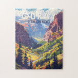 Quebra-cabeça Ouray Colorado Viagem Art Vintage<br><div class="desc">Ouray no estilo de arte vetorial. Ouray,  Colorado,  também conhecido como Suiça da América,  é de longe um dos lugares mais subestimados no Colorado.</div>