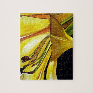 Quebra-cabeça Ouro Amarelo Esplendor Lily Arte original