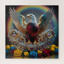 Quebra-cabeça Ouro Bald Eagle 3D Digital Masterpaper da AJZ