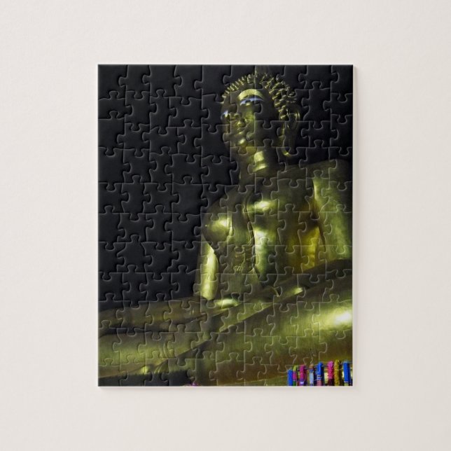 Quebra-cabeça Ouro Buda à Noite (Vertical)
