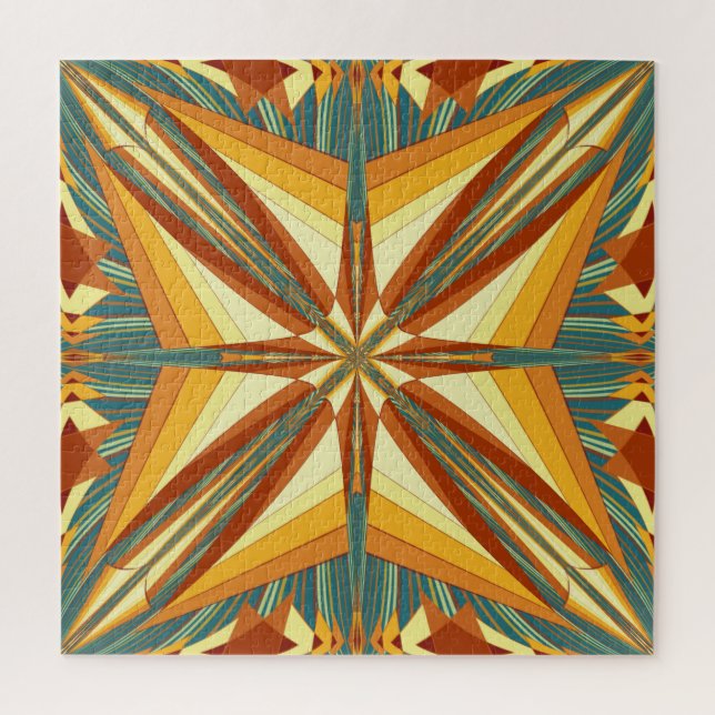 Quebra-cabeça Ouro do sudoeste Raios Sol Índio Design (Vertical)