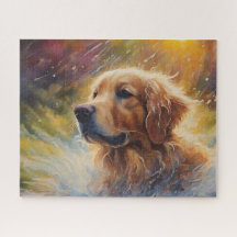 Ouro Feliz Retriever Na Água
