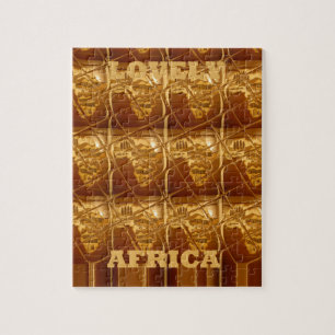 Quebra-cabeça Ouro Impressão do mapa africano maravilhoso