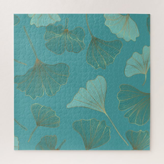 Quebra-cabeça Ouro luxuoso Ginkgo, papel de parede. (Vertical)
