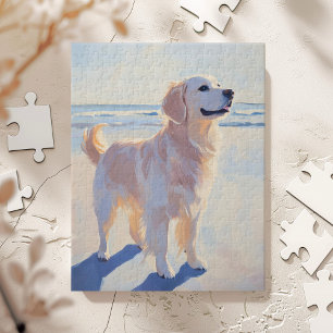 Quebra-cabeça Ouro Retriever na Praia