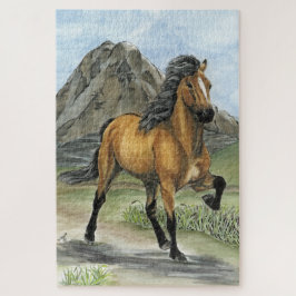 Quebra-cabeça Ouro Tolerado Cavalo e Montanha Islandeses