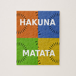 Quebra-cabeça Ouro Vermelho Azul Verde Matata Hakuna