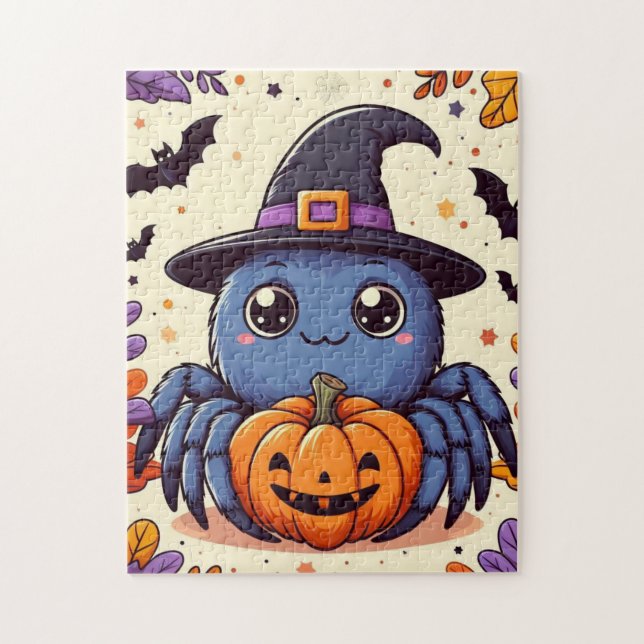 Quebra-cabeça Outono/aranha/feiticeira/halloween (Vertical)
