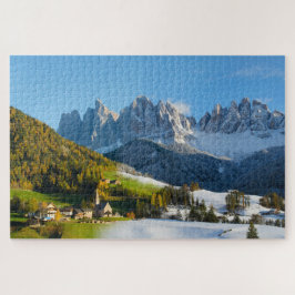 Quebra-cabeça Outono e inverno em montanhas das dolomites