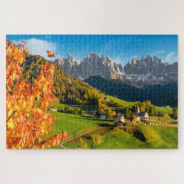 Quebra-cabeça Outono na paisagem montanhosa de Dolomites com igr