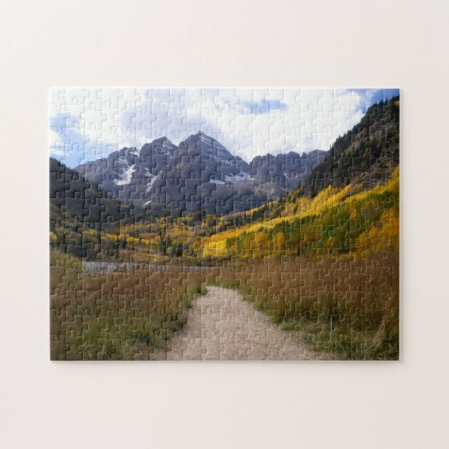 Quebra-cabeça Outono nos Maroon Bells Colorado Puzzle (Horizontal)