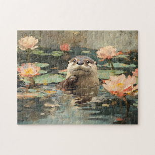 Quebra-cabeça Outra com pintura de Flores de Lotus