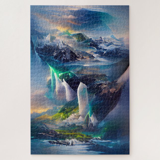 Quebra-cabeça Outra Terra Viva nas Nuvens (Vertical)