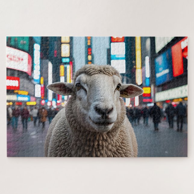 Quebra-cabeça Ovinos na Times Square (Horizontal)