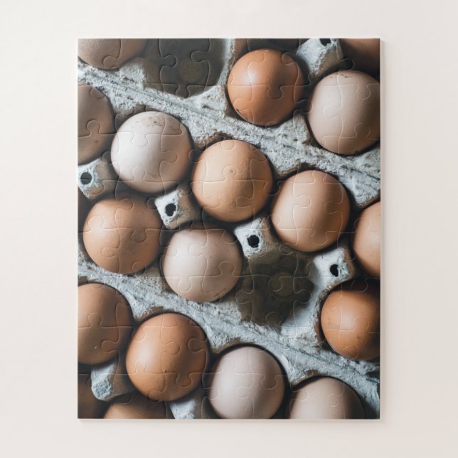 Quebra-cabeça Ovos de frango frescos de fazenda em caixa (Vertical)