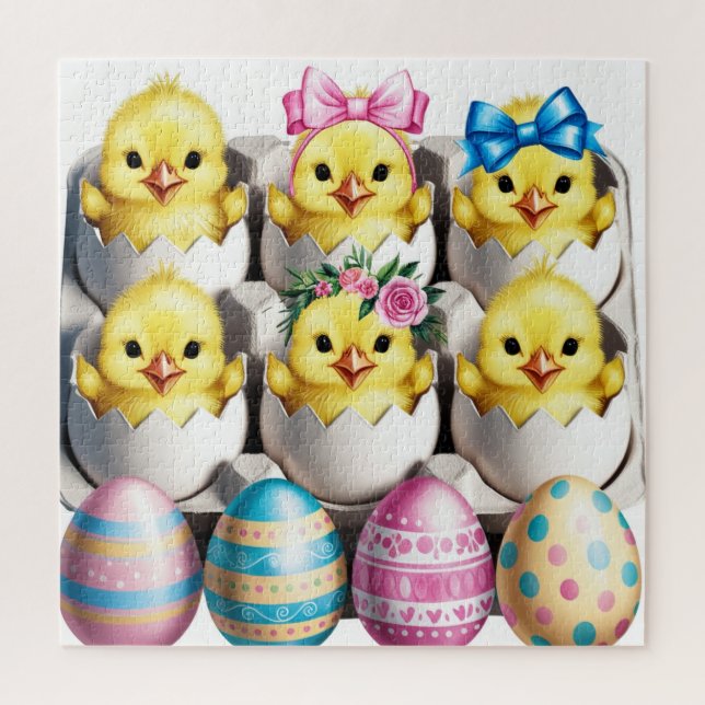 Quebra-cabeça Ovos de Páscoa Crianças (Vertical)